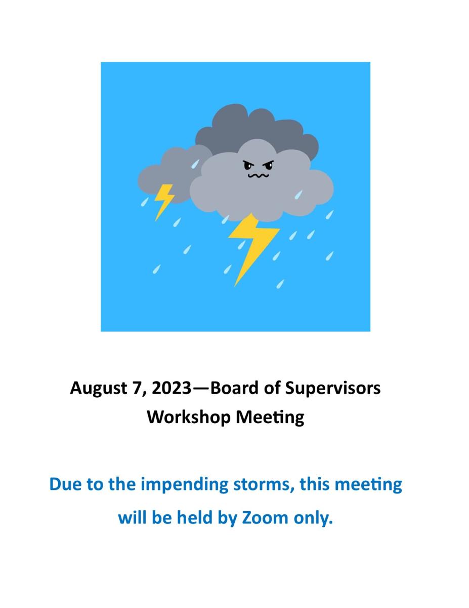 Board of Supervisors Workshop Meeting - August 7, 2023