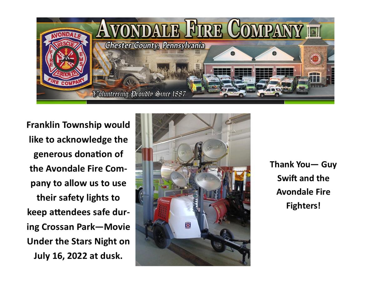 Avondale Fire Company - Thank You!