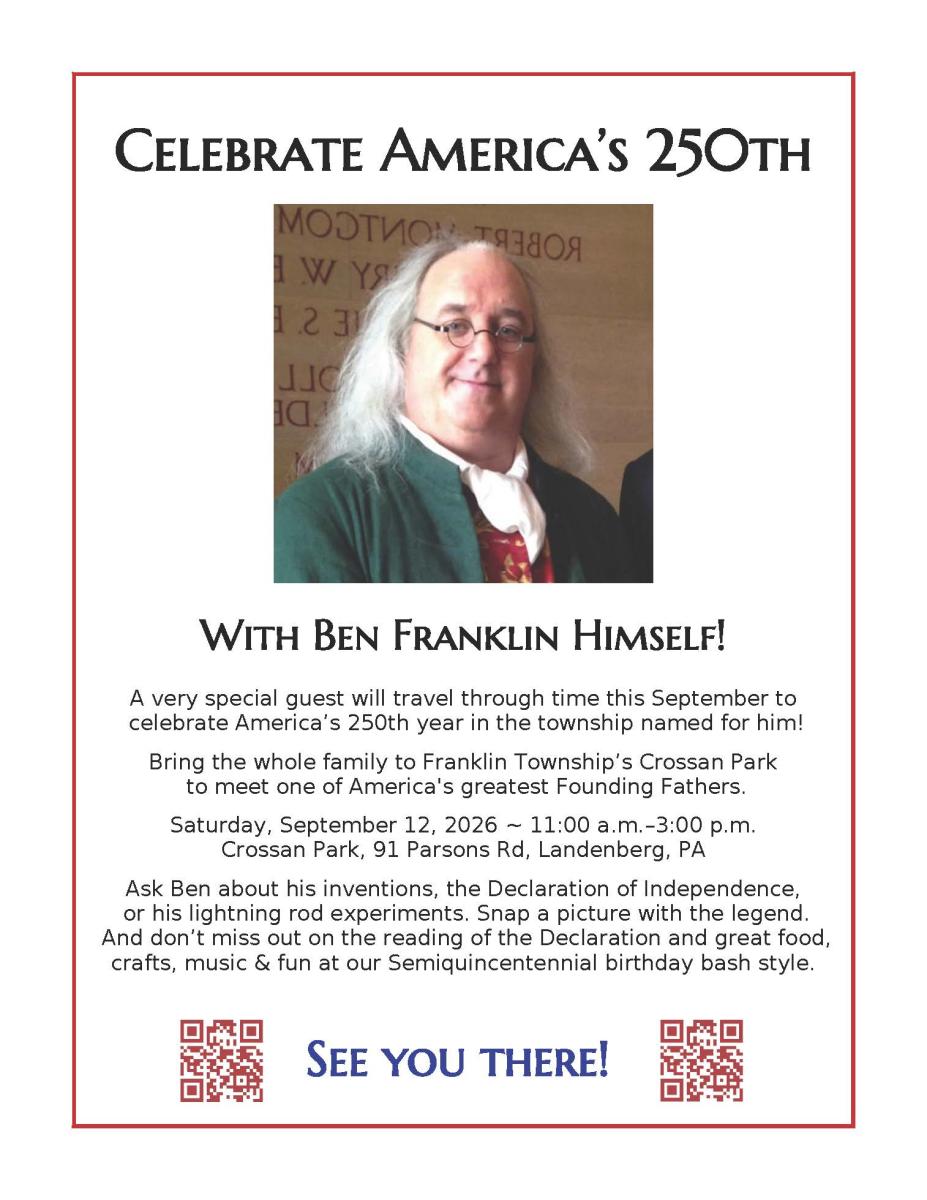 Ben Franklin - America's 250th Birthday Celebration - September 12, 2026