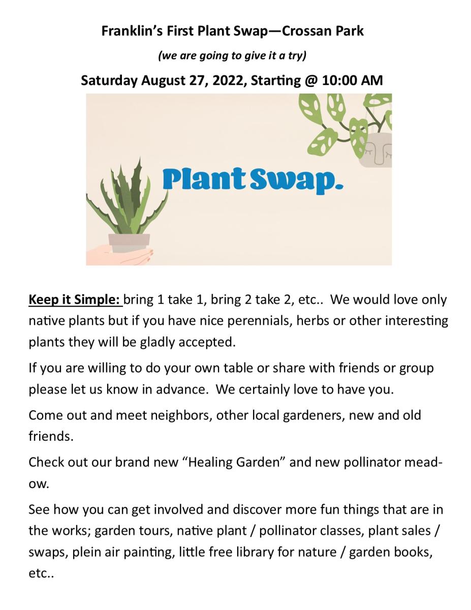 Farmer's Market, Artisan Day, &amp; Plant Swap - August 27, 2022