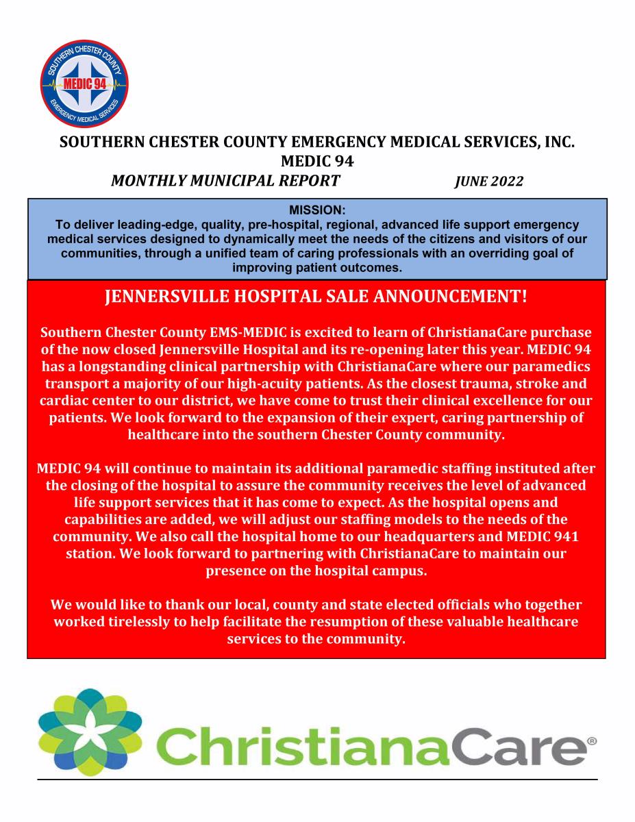 Jennersville Hospital Sale Announcement!