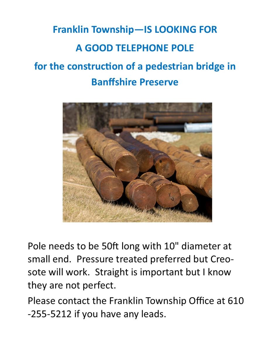 Telephone Pole Needed for Pedestrian Bridge - Can you help?