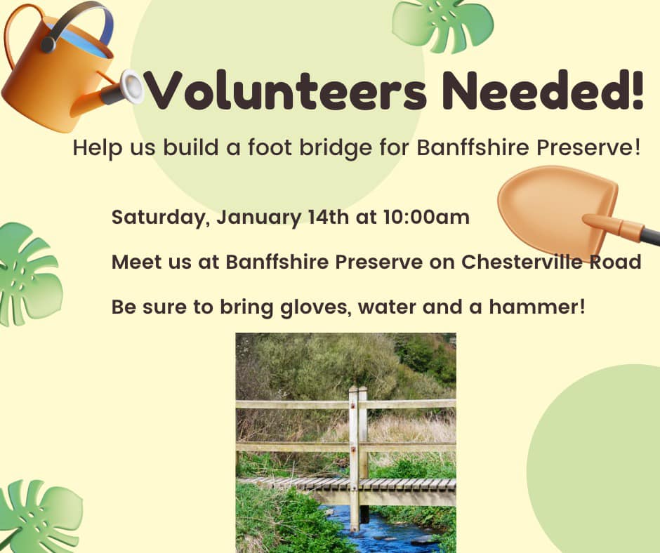 Banffshire Preserve Volunteers Needed - January 14, 2023